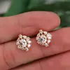 Brincos de flor de gema de ponto cruz moda exagerada joia de agulha de prata S925 temperamento feminino brincos de metal de nicho