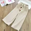 Pantalones de pierna ancha para niñas Pantalones rectos holgados para niños grandes Estilo Otoño e Invierno Engrosados Forrados de forro polar Pantalones casuales estilo western para niños grandes