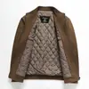 Chaqueta de hombre 2026 otoño e invierno cuello alto con cremallera acolchada engrosada para mediana edad negocios forro polar australiano cálida abrigo para commuting