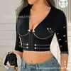Ropa Deportiva Exterior Europea y Americana de Yoga con Broche Frontal Estilo Moldeador de Cuerpo Push-up Encaje Encaje Manga Siete Top Producto Nuevo
