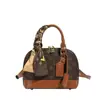 Bolsa Transversal com Estampa Vintage, Bolsa de Mão Feminina 2025, Bolsa de Ombro Color-Blocking Fashion Transfronteiriça, Bolsa Versátil com Textura para o Dia a Dia