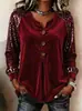 2026 Europeo y Americano Transfronterizo Amazon Otoño Cuello en V Botón Lentejuela Manga Larga Mujer Casual Superior Morado Negro Ninguno