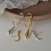 E1208 Pendientes Largos Asimétricos Estilo Europeo y Americano Exagerado Simple de Plata de Ley S925 para Mujer Estilo Frío Ins