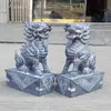 Par de Unicornios de Piedra Tallada Azul Entrada de Patio Fortuna Masculino y Femenino Unicornios de Piedra Tallada Adornos para el Hogar