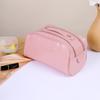Bolsa de Cosméticos Portátil Transfronteriza con Compartimentos, Bolsa de Almacenamiento de Gran Capacidad, Bolsa de Tocador de Viaje de Estilo Perezoso de PU de Alta Gama, Impermeable
