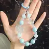 Nova Corrente de Celular com Contas Pintadas à Mão Desenho Animado Fofo Chaveiro Fashion Estudante DIY Pingente de Bolsa Laço