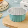 Caja Redonda de Papel de Aluminio para Pastel de 125ml para Hornear Tienda de Postres Transfronterizo Crema Horno Microondas Freidora de Aire Bol para Pudín