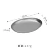 Ventas Directas de Fábrica Estilo Coreano Placa Ovalada de Acero Inoxidable Hecha a Medida Placa Plana Dorada Comercial para Barbacoa Placa para Snacks Placa con Forma de Huevo