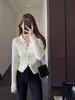 En el armario 2000+ estilo dinero antiguo cuello POLO tejido de punto trenzado cárdigan chaqueta corta para mujer 26 Otoño/Invierno Nuevo H092218