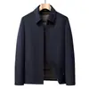 Chaqueta de lana 100% para hombre con forro de plumón desmontable, estilo corto, adecuada para negocios y para ir al trabajo.