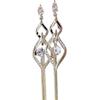 Brincos Exquisitos Coreanos Geométricos Losango com Borla Cravejados de Diamantes, Elegantes Personalizados, Design Criativo, Joias de Orelha Atmosféricas e Exageradas