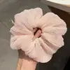 Scrunchie Floral Rosa Suave Estilo Preguiçoso Coreano com Franzidos para Rabo de Cavalo Feminino Corda de Cabelo Sanfonada Elástico