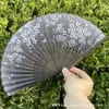 Leque Dobrável Estilo Antigo Transfronteiriço para o Verão, Estilo Chinês, Hanfu, Cheongsam, Leque Pequeno Dobrável de Bambu Portátil para Mulheres