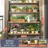 Novo Modelo de Suporte de Flores com Rodas, Estante de Armazenamento Móvel, Estilo Escada, de Chão, Suporte de Flores Multicamadas para Sala de Estar, Varanda e Uso Externo