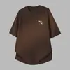Camiseta de Verano para Hombre de Manga Corta, Algodón Puro de Peso Pesado, Estilo Americano, con Estampado de Grafiti de Moda, Camiseta 100% Algodón