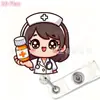 Porta-insignias Decorativo Navideño para Doctor, Portainsignias Plano de Acrílico para Enfermera Fácil de Usar, Estilo Nuevo con Hebilla de Tirador Retráctil