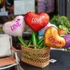 Globos de papel de aluminio en forma de corazón de mano para el Día de San Valentín chino, globos de ramo en forma de corazón para confesión de pareja, globos de decoración para ambiente de fiesta