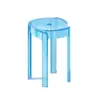 Mesa de Comedor Transparente de Lujo Ligero Taburete de Plástico Banco Alto Redondo Apilable Hogar Sala de Estar de Repuesto Silla Transparente de Espera Comercial
