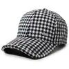 Gorra de béisbol a cuadros de verificación cruzada para hombres y mujeres, estilo coreano, moderna, versátil, cálida, gorra de pico de pato, sombrero de sol casual para exteriores de primavera y otoño
