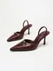 Zapatos de tacón alto para mujer con estampado de piedra al por mayor, moda, elegantes, versátiles, punta fina, punta cerrada, sandalias de tacón fino, novedad de otoño, transfronterizo
