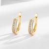 Original Más Vendido Nuevo Hebilla de Oreja Geometría en Forma de U Diamante de Simulación Estilo Europeo y Americano Simple Pendientes Completamente Brillantes de Circonita con Diamantes para Mujer