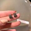 ¡Brillante! Pendientes de circonita negra para mujer, ligeros, lujosos y exquisitos, de gran sentido, 2023, nuevos accesorios para las orejas en forma de C.