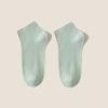 Calcetines de Doble Aguja al por Mayor para Mujer, Calcetines de Barco Finos de Verano, Calcetines de Algodón de Color Sólido, Calcetines Cortos Casuales Color Caramelo, Calcetines Versátiles Transpirables para Mujer