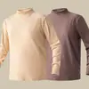 280g Terciopelo AlemánOtoño/Invierno Doble Cara Cepillado Terciopelo Cuello Alto Manga Larga para Hombre Caliente Capa Base Ropa de Otoño Camiseta Interior