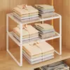 Prateleira Divisória de Guarda-Roupa, Prateleira Extensível para Armário de Quarto, Rack de Armazenamento Doméstico para Roupas e Itens Diversos