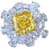 Anillo de Gema Diamante Amarillo Caibao Series ins Sentido Avanzado para Mujer Lujo Ligero Alta Gama Combinable Elegante Anillo para Dedo En Vivo