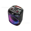 Caixa de Som Partybox 8 polegadas Dança Quadrada Karaoke 50W Subwoofer de Alta Potência Luz RGB Alto-falante Bluetooth Portátil