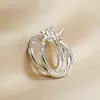 Pendientes de Plata de Ley s999 para Mujer Líneas Retorcidas Tachuelas Trenzadas Aros Geométricos Lisos Lujo Ligero Gama Alta Exquisitos Accesorios para Pendientes