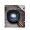 Olla de Hierro Antigua Olla de Hierro para el Hogar Wok Estufa de Gas Wok sin Humo Fondo Redondo sin Recubrimiento Hierro Forjado