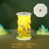 Ventilador em Forma de Leque com Caligrafia Estilo Antigo DIY, Livro em Forma de Paisagem de Mil Milhas, Luminária Noturna Dobrável de Alto Padrão para Ambiente, Presente de Aniversário para Amigos