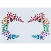 Adesivos de Strass para Rosto Novo Estilo Transfronteiriços Adesivos de Diamante Cristal Cor Doce Arco-Íris Festa à Fantasia Festa Infantil Adesivos Coloridos de Diamante