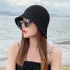 Sombrero de Sol para Playa, Estilo Old Money, Sombrero de Paja Retro Hueco de Copa Plana para Mujer, Sensación de Alta Gama de Verano, Estilo Vacacional