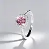 Anillo Pequeño de Cubo de Azúcar de Plata de Ley S925 para Mujer, Versátil de Lujo Ligero, Anillo de Moissanita de Alto Grado de 1 Quilate para Propuesta y Compromiso