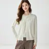 ¡Sencillo y elegante! Cárdigan de cuello redondo de cachemira chaleco para mujer suéter de punto abrigo temperamento versátil cárdigan de cachemira mujer