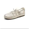 Versión en Stock de Zapatos de Ballet Funcionales de Malla Hueca para Mujer, Estilo Verano con Aumento Oculto de Altura, Zapatos Mary Jane con Lazo, Zapatos Planos Transpirables de Suela Blanda