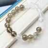 Nuevo brazalete colgante de calabaza de cristal amarillo y cristal rutilado dorado estilo chino, popular en Xiaohongshu, accesorio de mano con cuentas de cristal natural