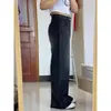 Jeans preto reto plus size feminino, novo 2026, cintura alta, modelador, calça pantalona solta para mulheres