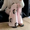 Lindo Pequeño Jade Estilo Coreano Dibujos Animados Ropa de Casa Pijama para Mujer Verano Casual Pantalones Anti-Mosquitos Se Pueden Usar Afuera Holgados Talla Grande Pantalones de Pierna Recta