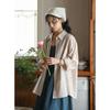 Camisa Protectora Solar para Mujer Verano 2024 Nuevo Estilo Coreano Artístico Rosa Claro Lino de alta calidad Delgada Manga Larga Camisa Top