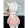 Camisola Xishi Spring Mist Song Pure Desire com Alça Floral de Renda para Mulheres com Bojo, Roupa de Dormir Emagrecedora