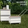 Caja con Carrito Multifuncional, Caja de Almacenamiento para Camping al Aire Libre, Caja Plegable de Gran Capacidad para Ropa Montada en Coche, Caja Plegable de PP