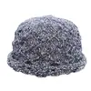 Gorro de ganchillo calado de hilo multicolor de múltiples hebras, gorro de punto retro para mujer de primavera/otoño con borde enrollado, sombrero de punto artístico, casual y transpirable.