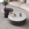 Mesa de Centro Redonda Minimalista Estilo Italiano Casa Luxo Leve Apartamento Pequeno Mesa de Chá de Madeira Maciça Combinação de Gabinete de TV Simples Moderno Celebridade da Internet