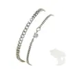 Joyería de Venta Caliente Transfronteriza Europea y Americana Temu Moderna Simple Corazón Zirconia Cadena Multicapa Apilada Tobillera Accesorios para el Pie de Mujer Nuevo