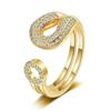 Versión Coreana Anillo de Corazón Tejido Ins de Dongdaemun Más Vendido Moderno Japonés y Coreano Transfronterizo Personalizado Zirconia Abierto Joyería al por Mayor