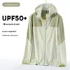 Verão 2025 Novo Estilo Esportivo Outdoor Casual Bloqueio de Cores Seda Gelo Roupa de Proteção Solar Anti-UV Casal Jaqueta Roupa de Pele